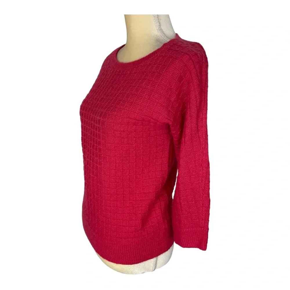 Ann Taylor Hot Pink Chunky‎ Knit Sweater Size Small Petite
